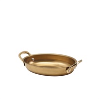 Click for a bigger picture.GenWare Gold Vintage Steel Oval Dish 16.5 x 12.5cm