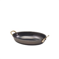 Click for a bigger picture.GenWare Black Vintage Steel Oval Dish 20.75 x 15.75cm