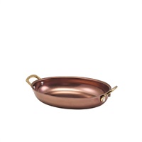 Click for a bigger picture.GenWare Copper Vintage Steel Oval Dish 20.75 x 15.75cm