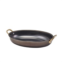 Click for a bigger picture.GenWare Black Vintage Steel Oval Dish 24.5 x 17.5cm