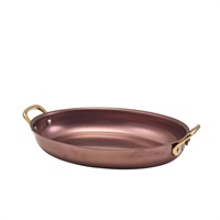 Click for a bigger picture.GenWare Copper Vintage Steel Oval Dish 24.5 x 17.5cm
