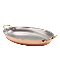 Click for a bigger picture.GenWare Copper Plated Oval Dish 34 x 23cm