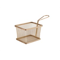 Click for a bigger picture.Copper Serving Fry Basket Rectangular 12.5 x 10 x 8.5cm