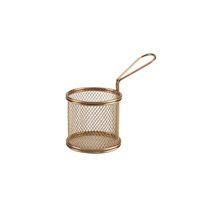 Click for a bigger picture.Copper Serving Fry Basket Round 9.3 x 9cm