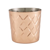 Click for a bigger picture.Diamond Pattern Copper Plated Serving Cup 8.5 x 8.5cm