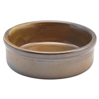 Click for a bigger picture.Terra Porcelain Rustic Copper Tapas Dish 10cm