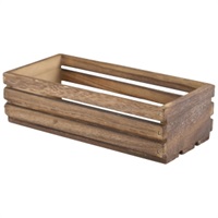 Click for a bigger picture.Genware Dark Rustic Wooden Crate 25 x 12 x 7.5cm