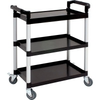 Click for a bigger picture.Genware Small 3 Tier PP Trolley Black Shelves