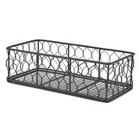 Click for a bigger picture.GenWare Rectangular Black Wire Basket 25 x 12 x 7.5cm