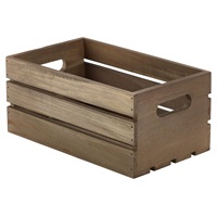 Click for a bigger picture.Genware Dark Rustic Wooden Crate 27 x 16 x 12cm