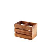 Click for a bigger picture.GenWare Acacia Wood 2 Compartment Cutlery Holder
