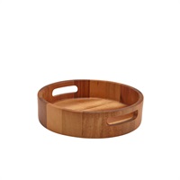 Click for a bigger picture.GenWare Acacia Wood Round Serving Tray 25cm