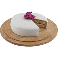 Click for a bigger picture.Genware Round Wood Serving/ Cake Board 33cm