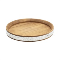 Click for a bigger picture.Acacia Wood Zinc Banded Serving Board 24cm