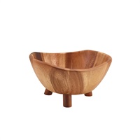 Click for a bigger picture.GenWare Acacia Wood Tripod Bowl 25cm