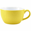 Genware Porcelain Yellow Bowl Shaped Cup 25cl/8.75oz