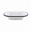 Click here for more details of the Enamel Rect. Pie Dish White & Blue 16cm