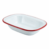 Click here for more details of the Enamel Rect. Pie Dish White with Red Rim 20cm