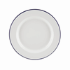 Click here for more details of the Enamel Wide Rim Plate White & Blue 26cm