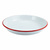 Enamel Rice/Pasta Plate White with Red Rim 24cm