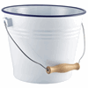Click here for more details of the Enamel Bucket White with Blue Rim 16cm Dia