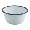 Click here for more details of the Enamel Round Deep Pie Dish White with Grey Rim 12cm