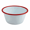 Click here for more details of the Enamel Round Deep Pie Dish White with Red Rim 12cm