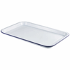 Click here for more details of the Enamel Serving Tray White with Blue Rim 33.5x23.5x2.2cm