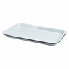 Click here for more details of the Enamel Serving Tray White with Grey Rim 33.5x23.5x2.2cm