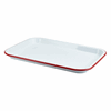 Click here for more details of the Enamel Serving Tray White with Red Rim 33.5x23.5x2.2cm