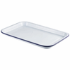 Click here for more details of the Enamel Serving Tray White with Blue Rim 38.2x26.4x2.2cm