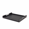 Click here for more details of the GenWare Solid Black Low Wall Butlers Tray with Metal Handles 54.5 x 44cm