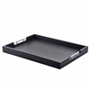 Click here for more details of the GenWare Solid Black Butlers Tray with Metal Handles 65 x 49cm